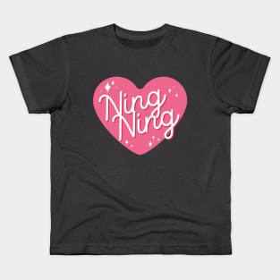 AESPA MY Ningning name heart text typography | Morcaworks Kids T-Shirt